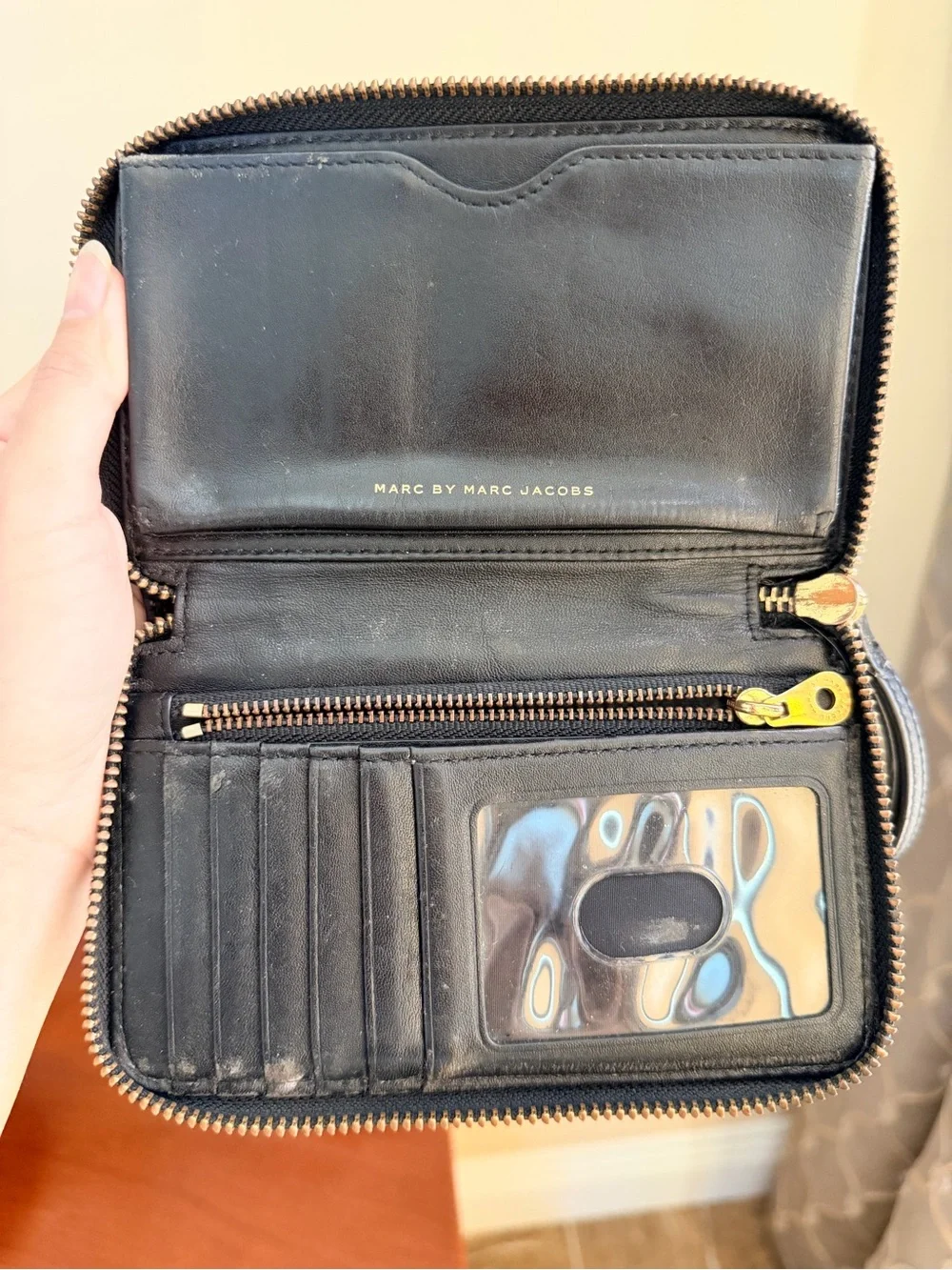 Marc Jacobs black pebbled Leather Mini Tote with Matching Wrist Wallet